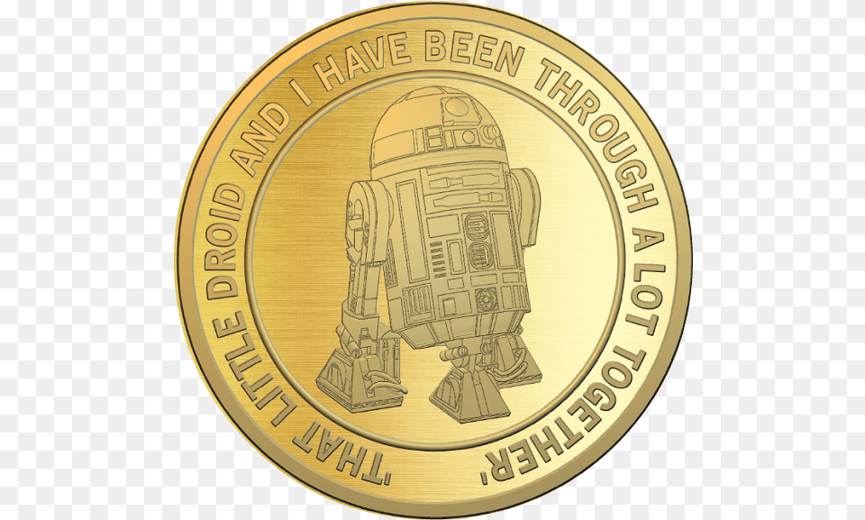 London U2013 Madame Tussauds Star Wars R2d2 National Tokens Tates Creek Middle School, Coin, Money, Person, Gold Free Png