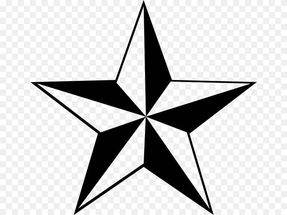 Lone Star Star Texas Nautical Star, Gray Free Transparent Png