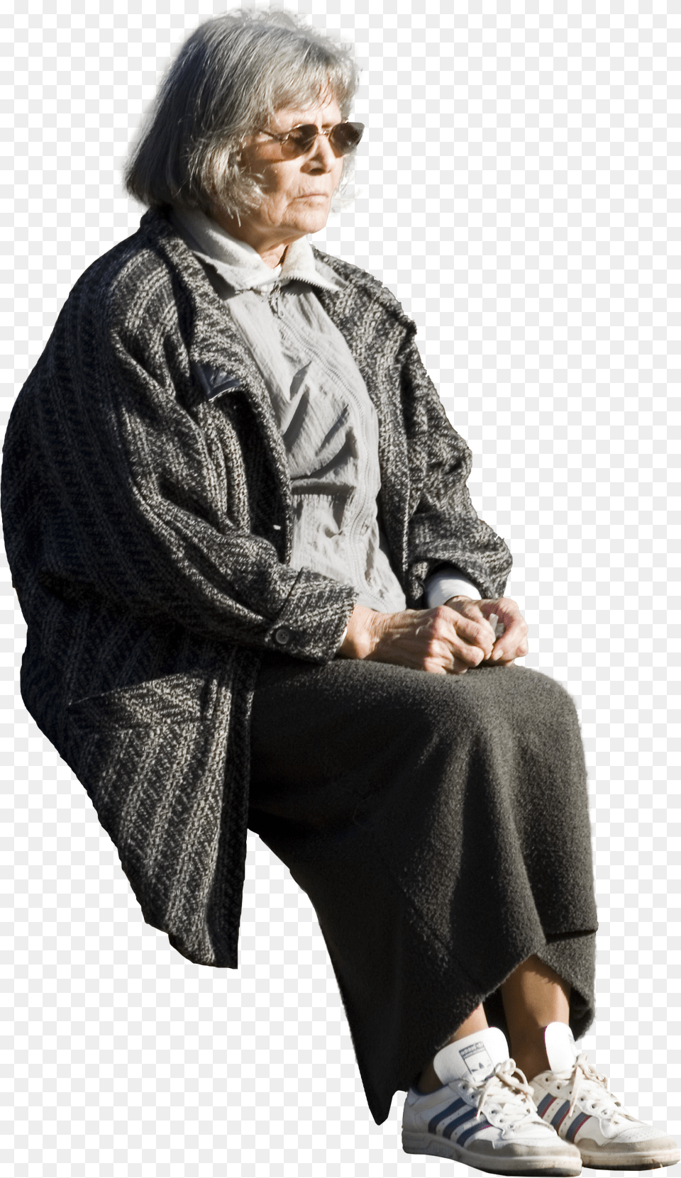 Lonely Senior Sitting Sitting Old People Png