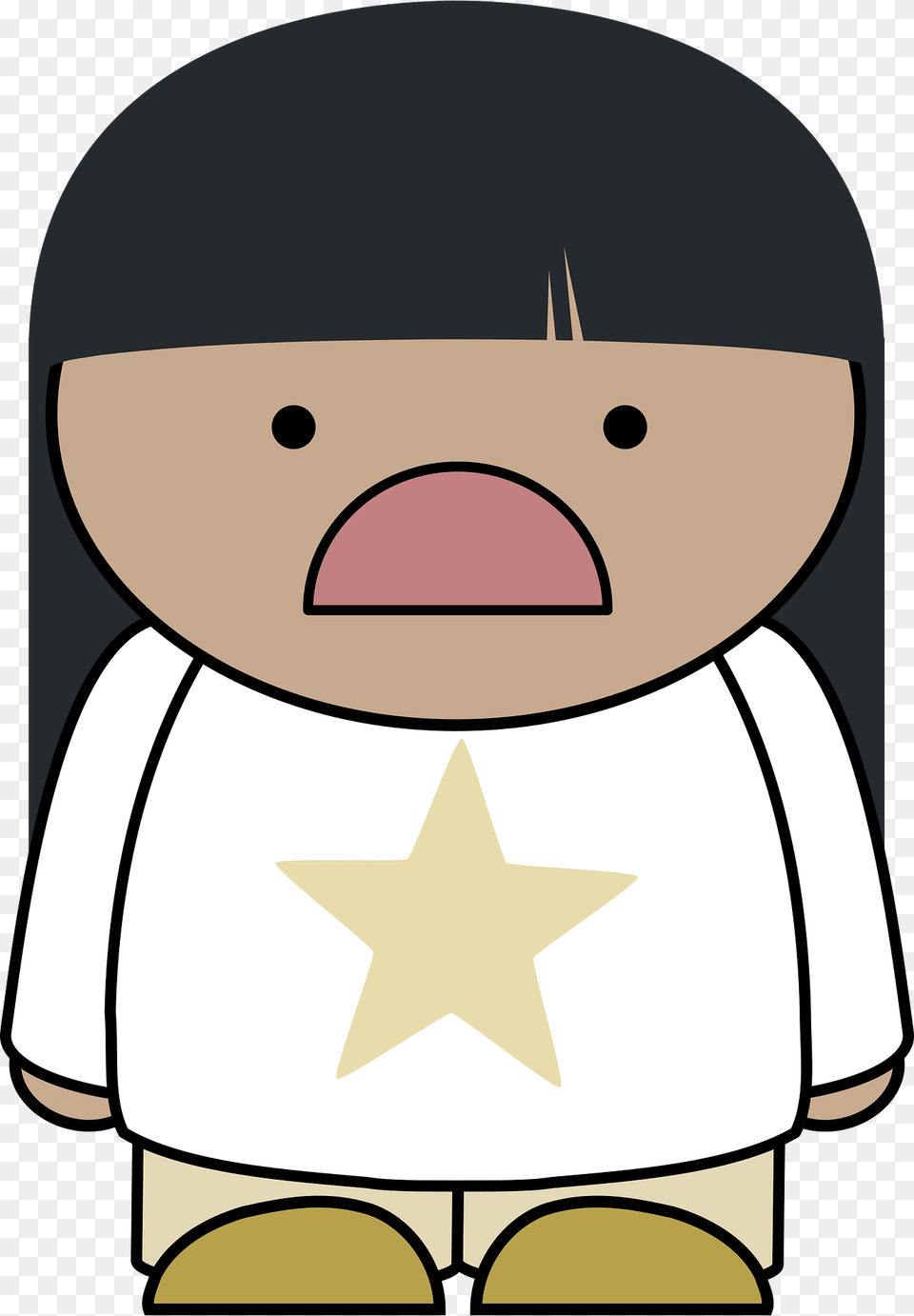 Long Black Haired Disappointed Girl Clipart, Symbol, Baby, Person Free Png