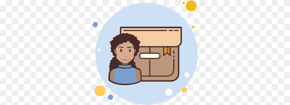 Long Curly Hair Girl Product Box Icon Happy, Baby, Face, Head, Person Free Transparent Png