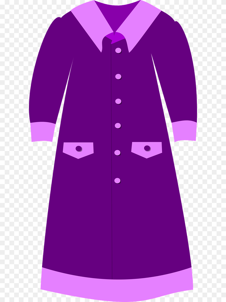 Long Dress Fashion Purple Photo Dress Vector Collar, Clothing, Coat, Long Sleeve, Shirt Png Image