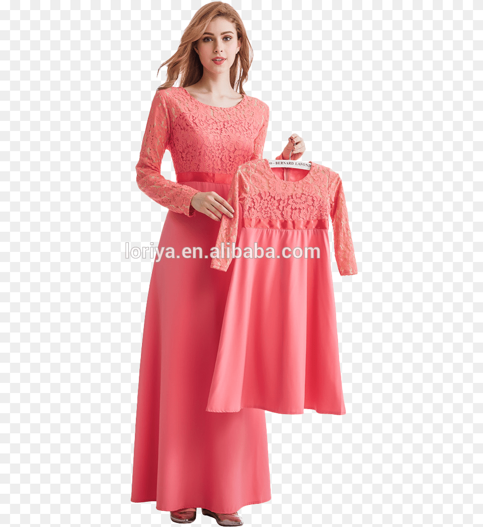 Long Dress Lace Muslimah Download Abaya Kids, Adult, Sleeve, Person, Long Sleeve Png Image