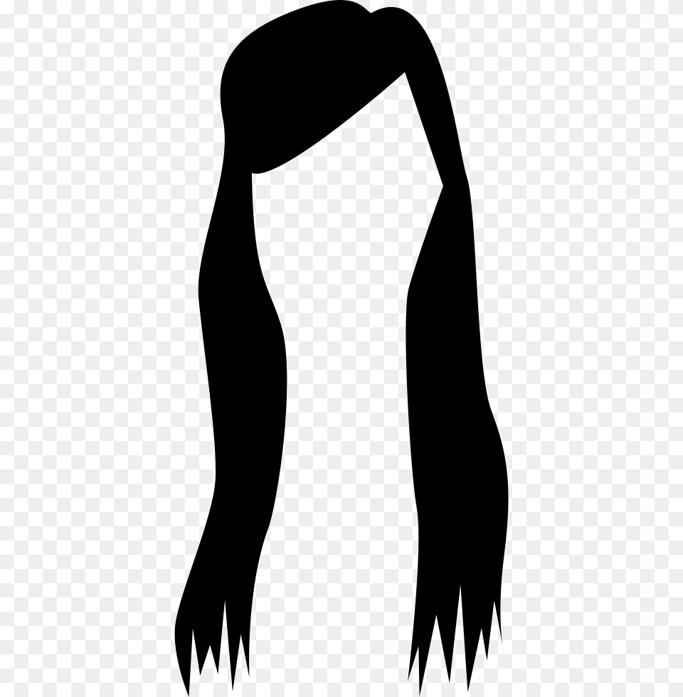 Long Female Hair Wig Shape Silhouette, Stencil, Adult, Person, Woman Free Transparent Png