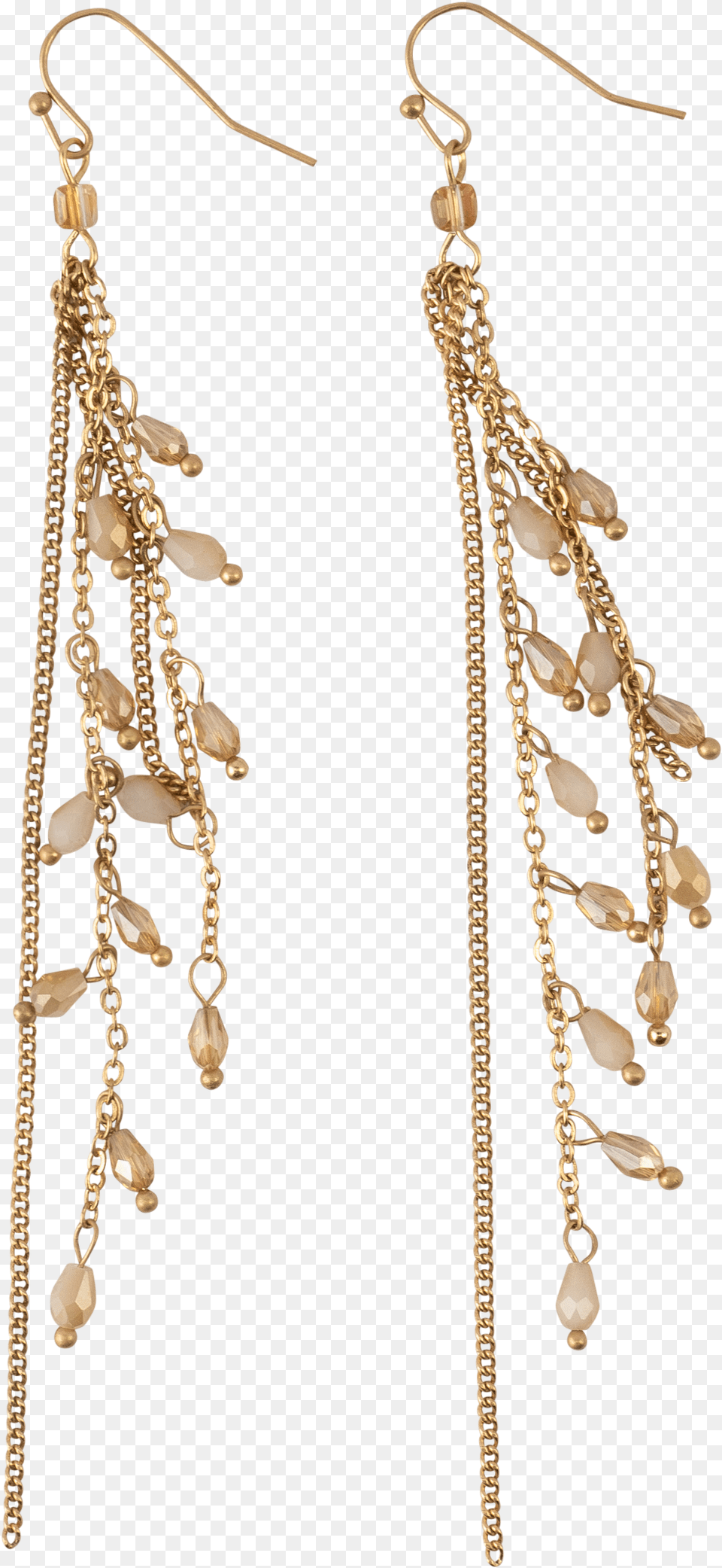 Long Gold Chains With Champagne Crystal Earrings Earrings, Accessories, Earring, Jewelry, Necklace Png