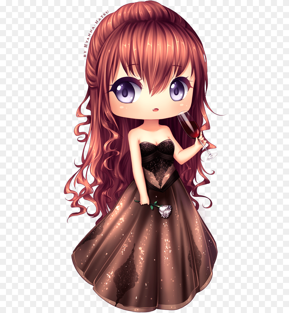 Long Hair Chibi Girl Long Hair Chibi Girl, Book, Publication, Dress, Comics Free Png Download