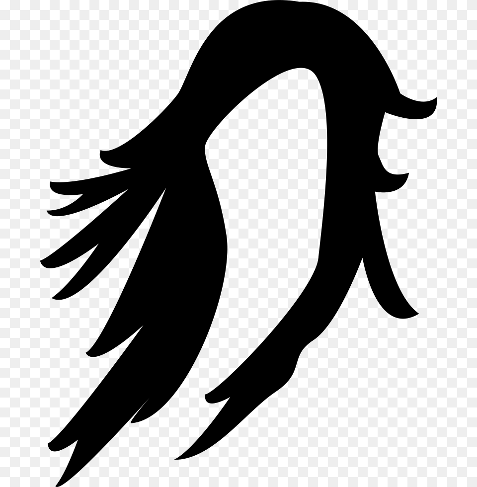 Long Hair Wig Wig, Stencil, Silhouette, Animal, Fish Png