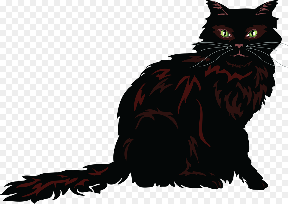 Long Haired Cat Clipart, Animal, Mammal, Pet, Black Cat Free Png Download