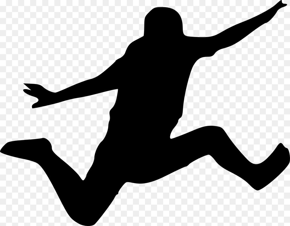 Long Jump Clipart, Silhouette, Adult, Male, Man Png Image