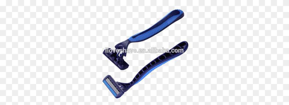 Long Lasting Blades Mans Custom Triple Blades Razor Blue Razor, Blade, Weapon Png Image