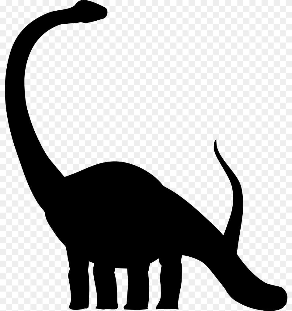 Long Neck Dinosaur Svg, Gray Png