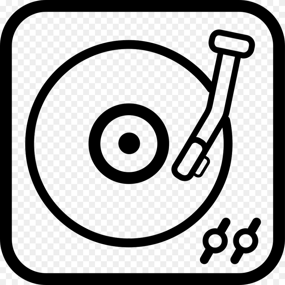 Long Record Player Vintage Tool Outline Svg Icon Record Player Icon, Device, Grass, Lawn, Lawn Mower Free Transparent Png