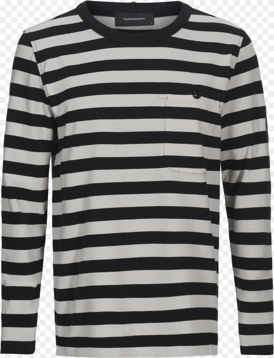 Long Sleeve Black Thick Stripe On White Shirt, Clothing, Long Sleeve, T-shirt Free Png