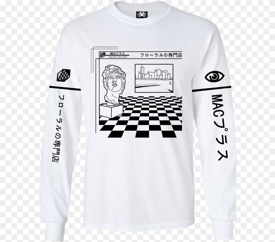 Long Sleeve Graphic Tee Vapor95 Private Moment, Clothing, Long Sleeve, Shirt, T-shirt Png