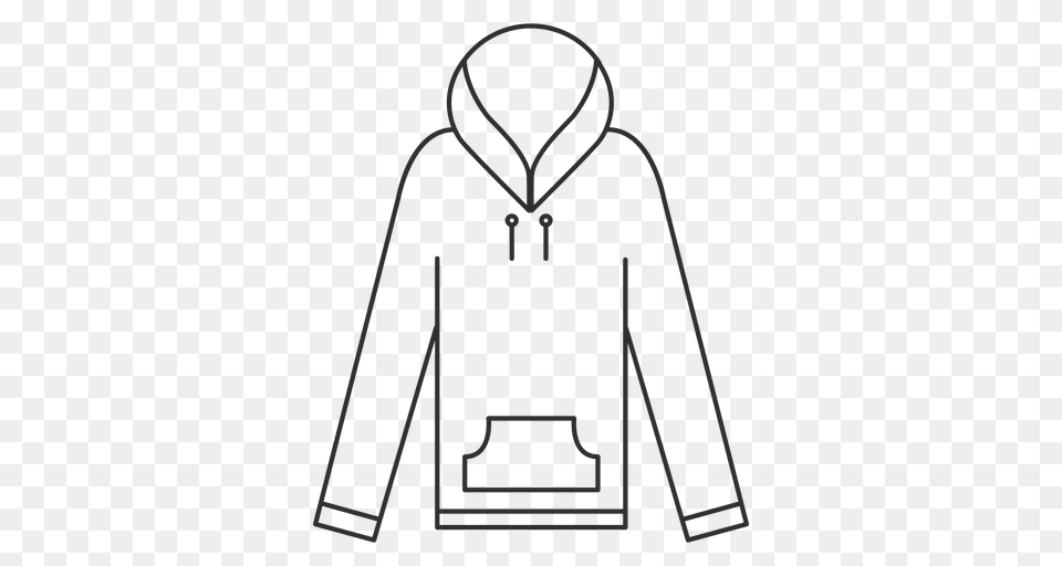 Long Sleeve Hoodie Stroke Icon, Clothing, Hood, Knitwear, Sweater Free Png Download