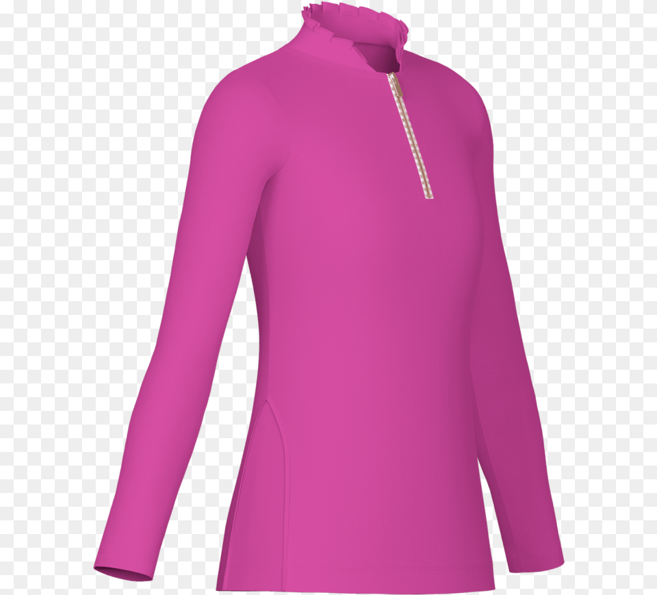 Long Sleeve Ruffle Collar Golf Shirt Active Shirt, Clothing, Fleece, Long Sleeve, Coat Png Image