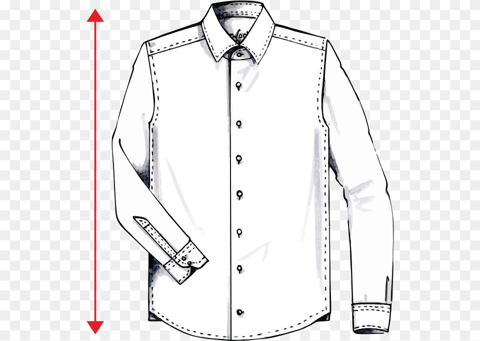 Long Sleeve Shirt Clipart Black And White, Clothing, Dress Shirt, Long Sleeve Png Image