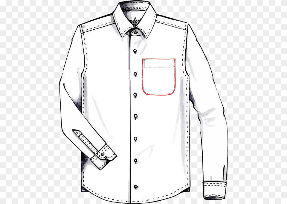 Long Sleeve Shirt Clipart Black And White, Clothing, Dress Shirt, Long Sleeve Png