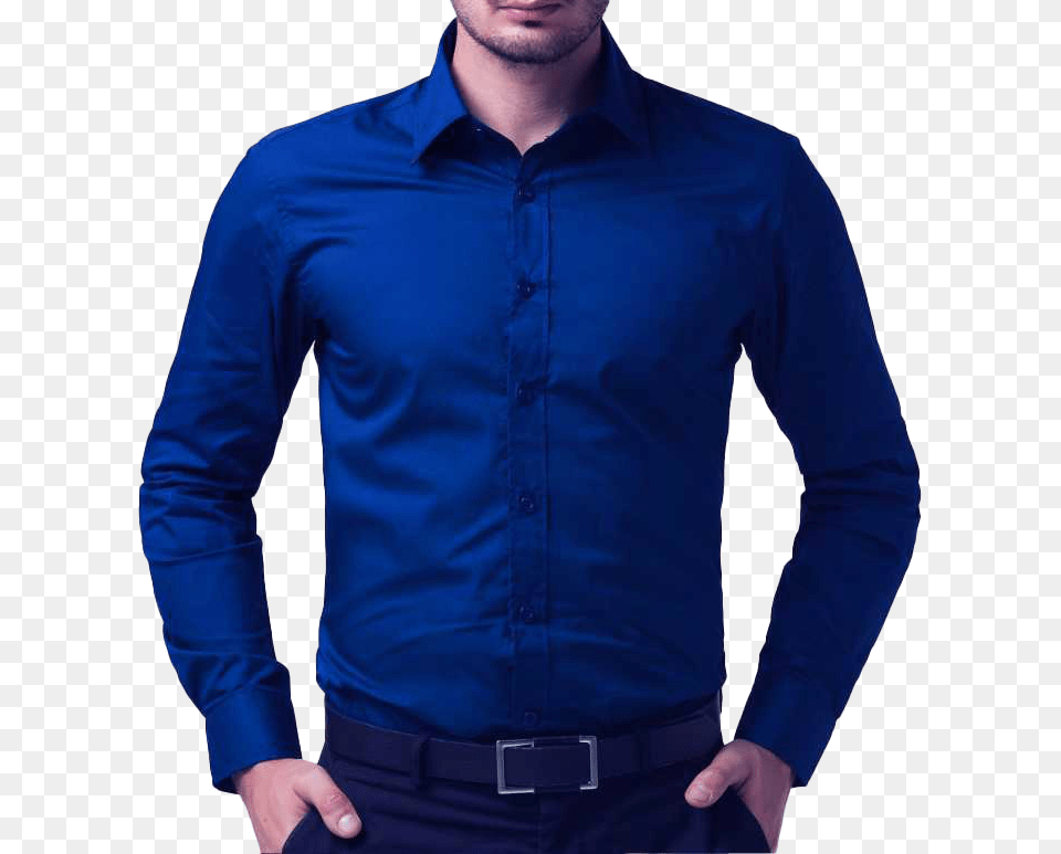 Long Sleeve Shirt Royal Blue Formal Shirt, Clothing, Dress Shirt, Long Sleeve, Blouse Free Png