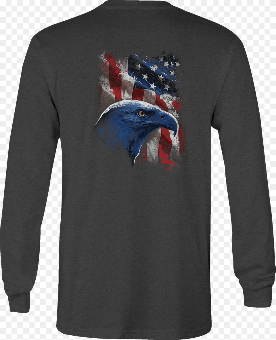 Long Sleeve Tshirt American Flag Eagle Vintage Usa T Shirt, Clothing, Long Sleeve, Coat, Animal Png Image