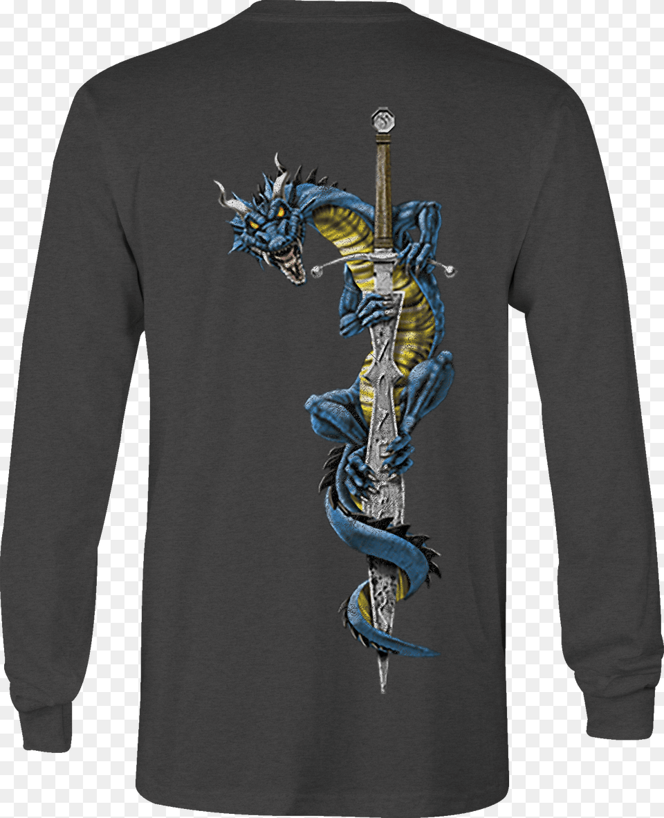 Long Sleeve Tshirt Dragon Knight Sword Shirt For Men T Shirt, Clothing, Long Sleeve, T-shirt, Coat Free Transparent Png