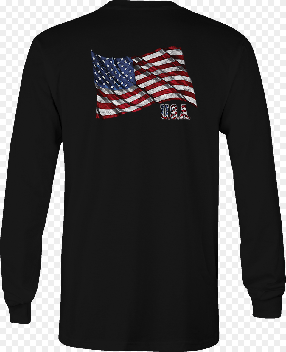 Long Sleeve Tshirt Usa Flag Waving T Shirt Angry Ball, American Flag, Clothing, Long Sleeve, Adult Free Png