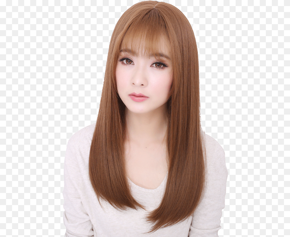 Long Straight Straight Hair Color And Bangs, Portrait, Face, Photography, Person Png