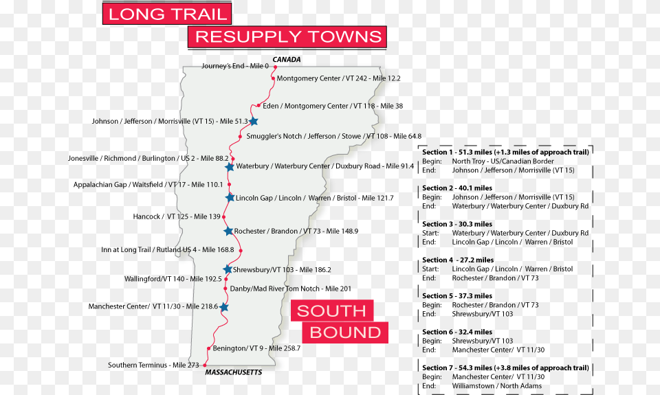 Long Trail Vermont Map, Chart, Plot, Atlas, Diagram Free Transparent Png