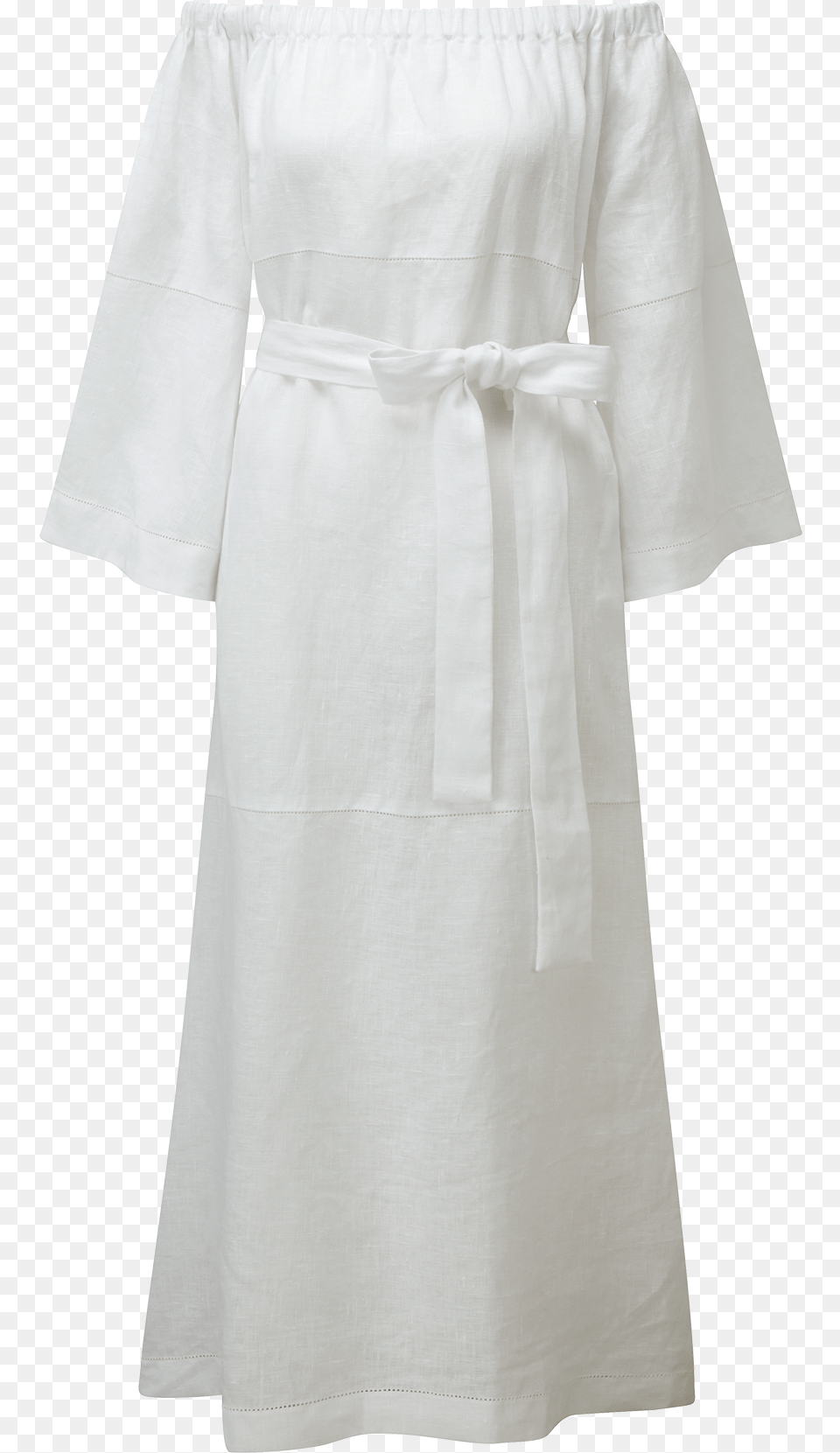Long White Linen Dresses With Sleeves, Clothing, Fashion, Robe, Dress Free Png Download