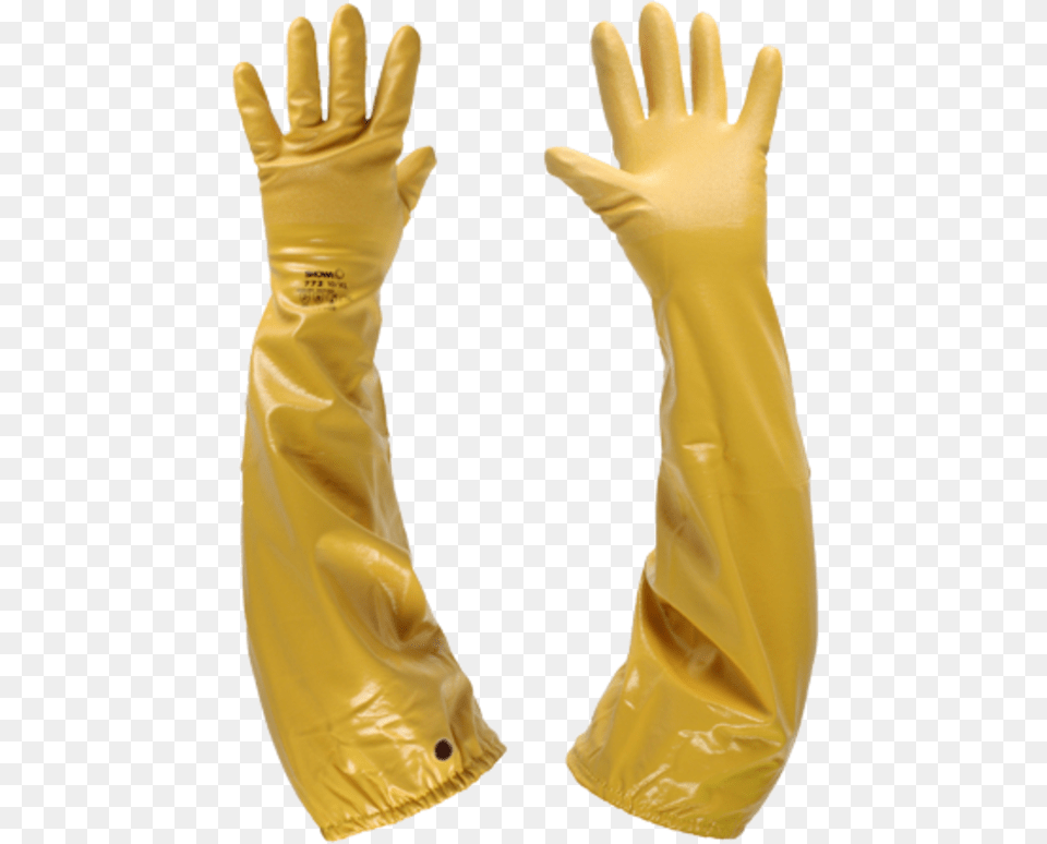 Long Yellow Rubber Gloves, Clothing, Glove, Coat, Person Free Transparent Png