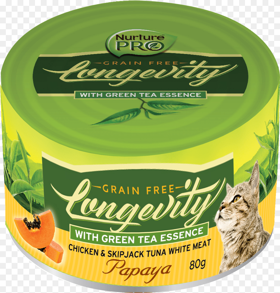 Longevity Cat Can With Papaya Cat, Herbal, Herbs, Plant, Animal Png Image