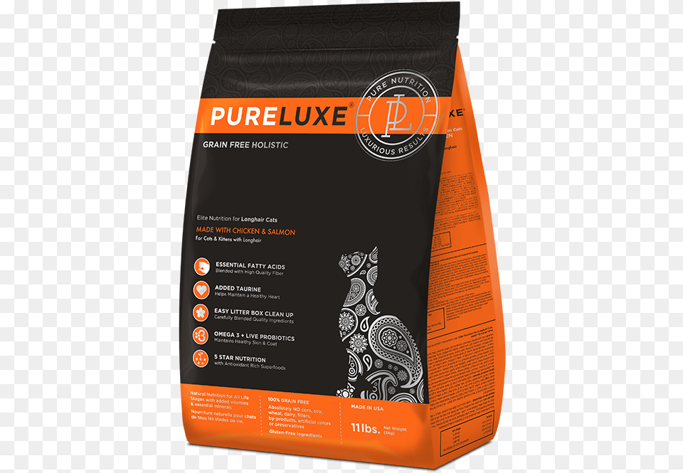 Longhair Cat Pureluxe Pet Food Natural Healthy Food For Pureluxe Cat Food, Advertisement, Poster, Business Card, Paper Free Transparent Png