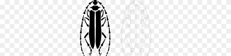 Longhorn Beetle Clip Art, Gray Png Image
