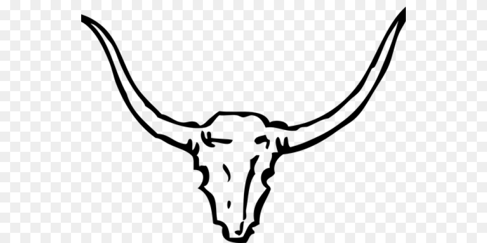 Longhorn Cattle Clipart Texas Symbol, Gray Free Png Download