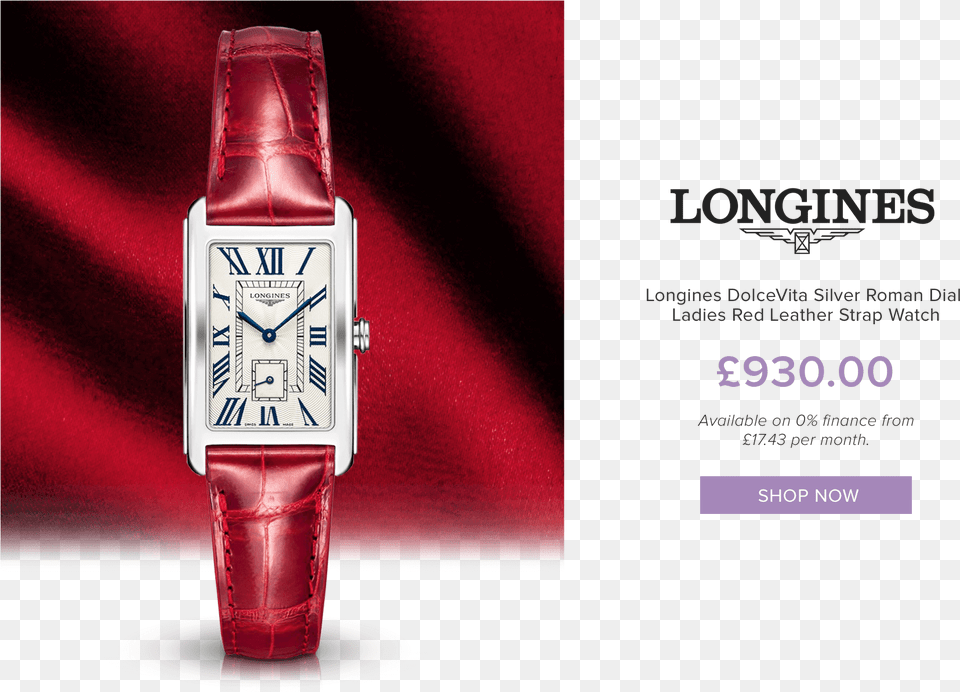 Longines Dolce Vita Red, Arm, Body Part, Person, Wristwatch Png