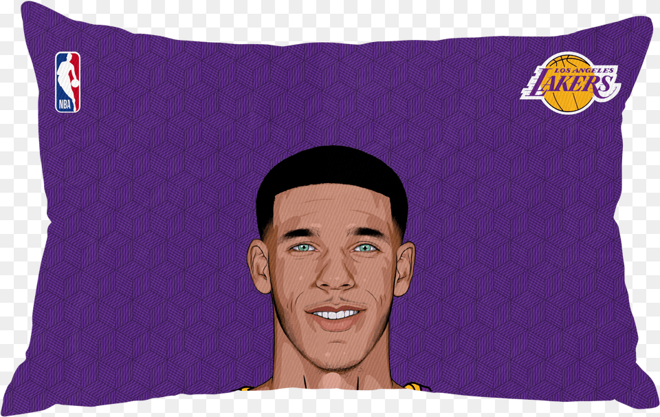 Lonzo Ball Pillow Case Face Logos And Uniforms Of The Los Angeles Lakers, Cushion, Home Decor, Adult, Head Free Png