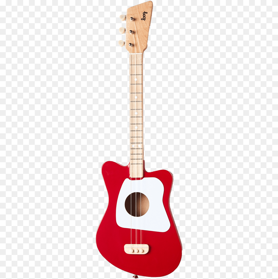 Loog Guitar Red Loog Mini Guitar, Bass Guitar, Musical Instrument Png Image