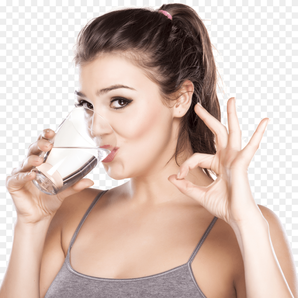 Look Better Naked Woman Drinking A Glass Of Water, Adult, Beverage, Female, Person Png Image
