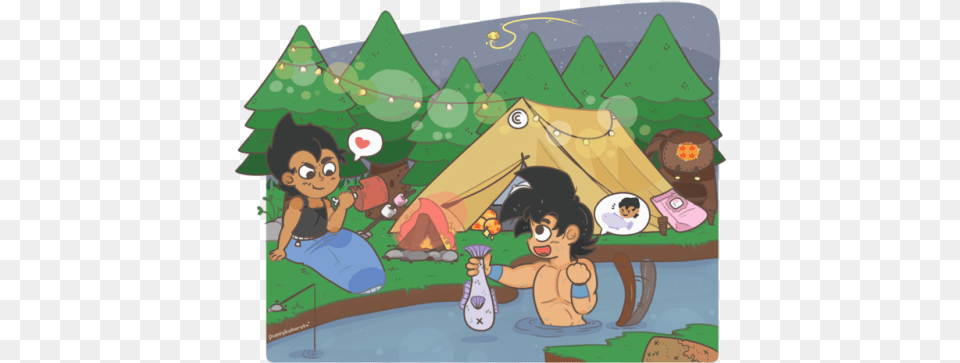 Look I Caught Us Some Dinner Not Bad Cartoon, Camping, Outdoors, Tent, Baby Free Png