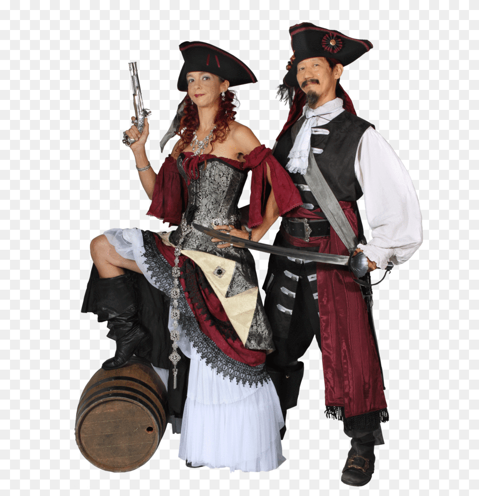 Look Like An Authentic Pirate Even If Ye Be A Land Costume Hat, Person, Weapon, Sword, Adult Png