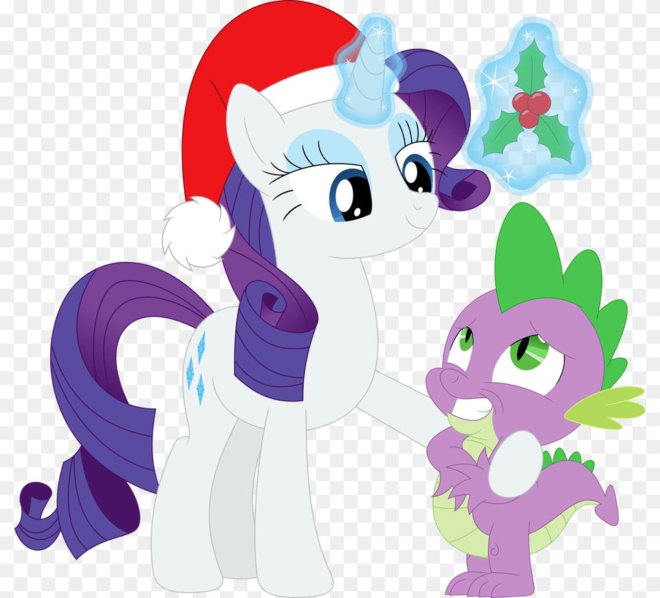 Look Who S Under The Mistletoe Spike By Porygon2z Mlp Fim Spike And Rarity Kiss, Purple, Baby, Person, Book Free Transparent Png
