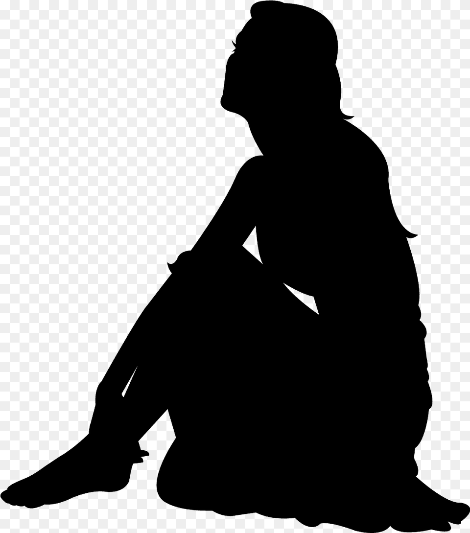 Looking Up Silhouette, Gray Free Png Download