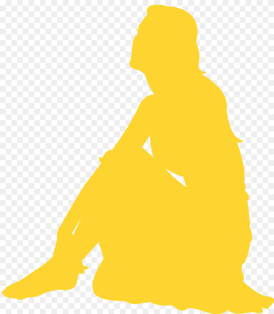 Looking Up Silhouette, Person, Kneeling Free Png Download