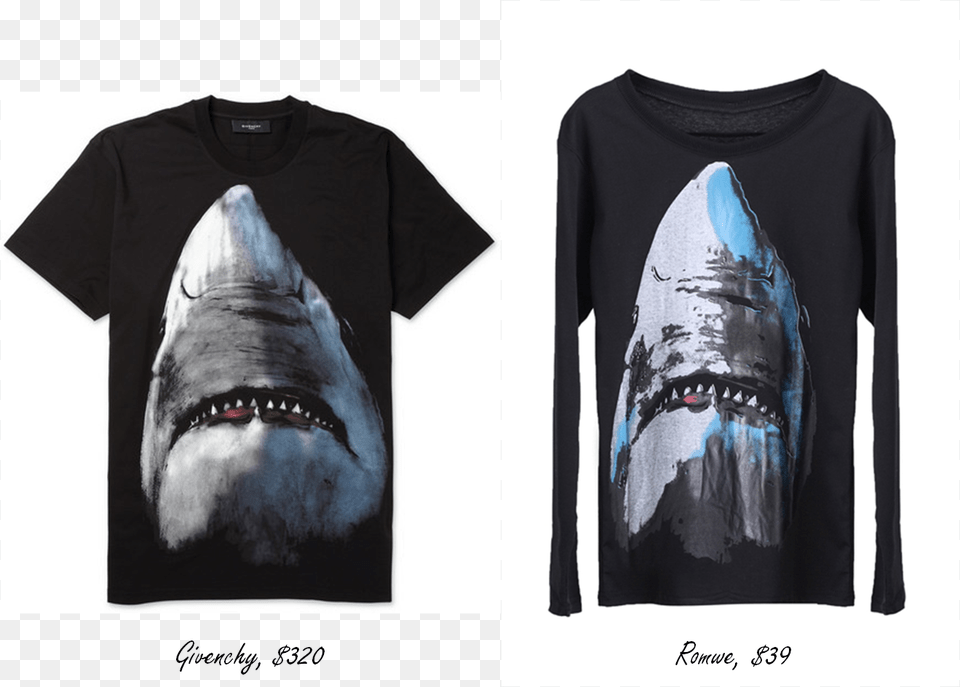 Looks Givenchy Shark Tee Fake, T-shirt, Clothing, Long Sleeve, Sleeve Png Image