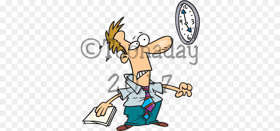 Looming Watching The Clock Cartoon, Book, Comics, Publication, Person Free Transparent Png