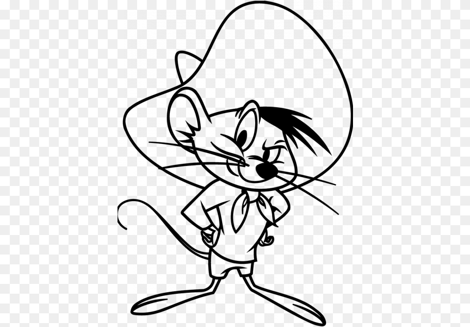 Looney Tones Speedy Gonzales Warning Coloring Pages, Silhouette, Lighting Png Image