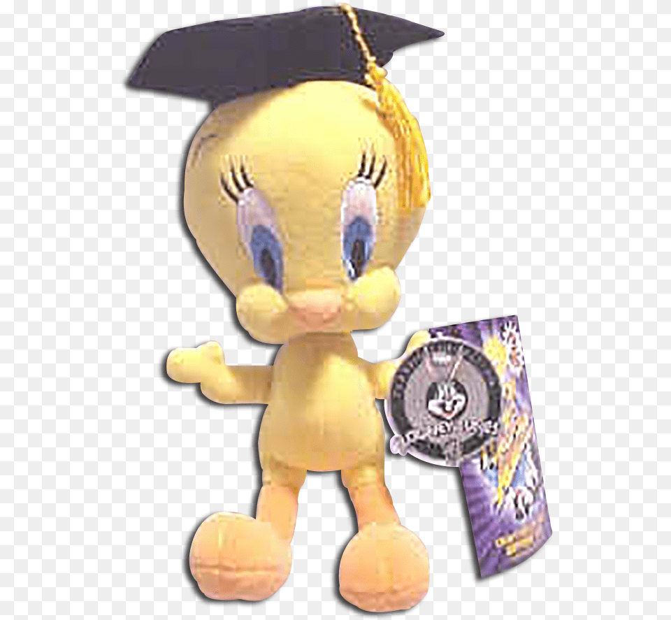 Looney Tunes 2001 Graduation Tweety Plush Stuffed Toy, People, Person, Cutlery, Fork Png