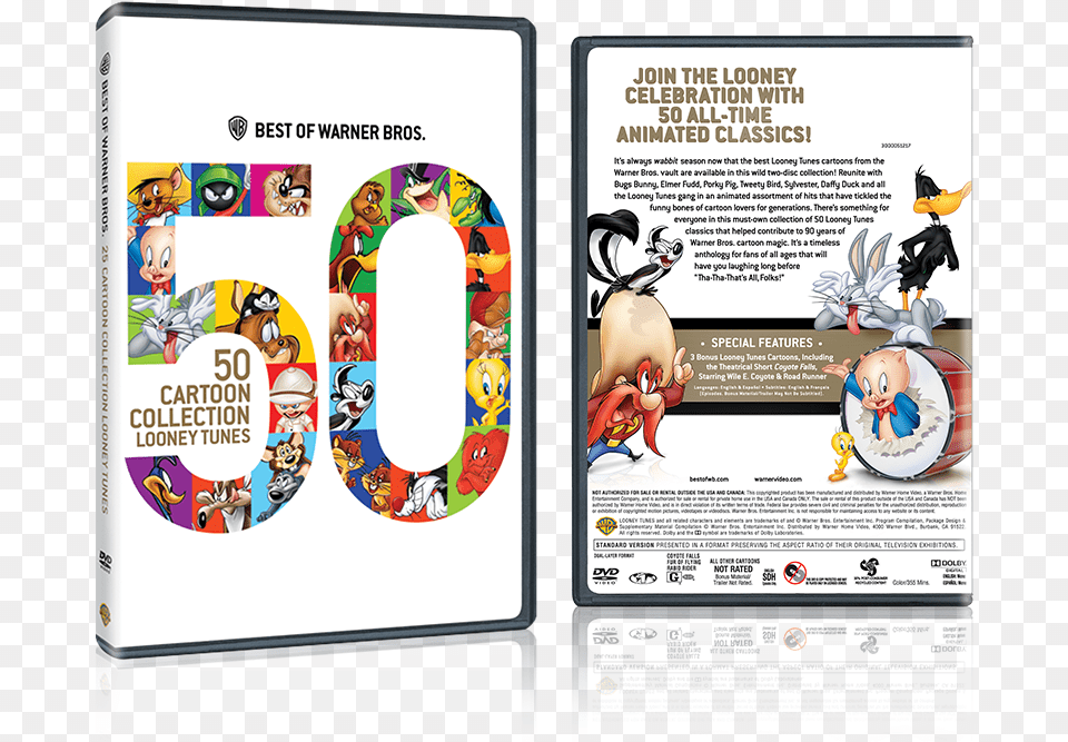 Looney Tunes 50 Dvd, Advertisement, Poster, Text, Person Free Transparent Png