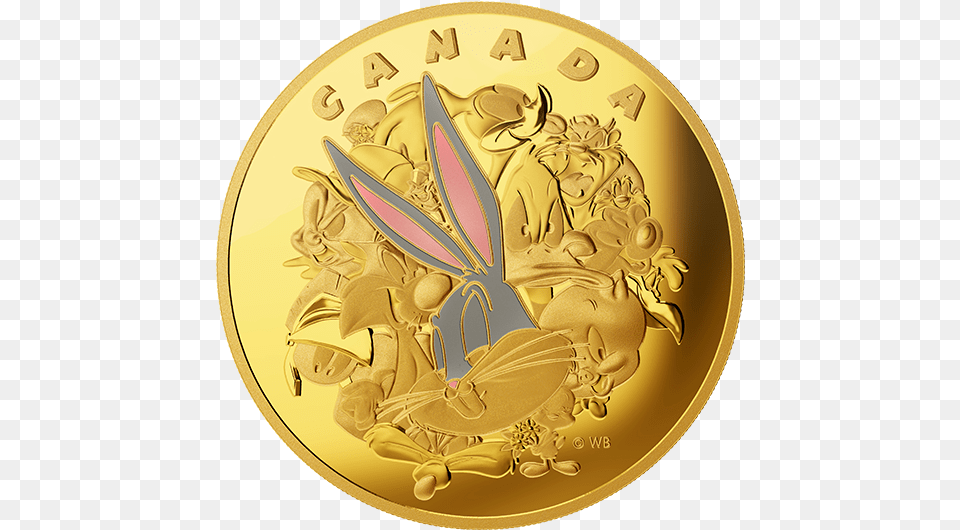 Looney Tunes Coins Royal Canadian Mint, Gold, Gold Medal, Trophy Png