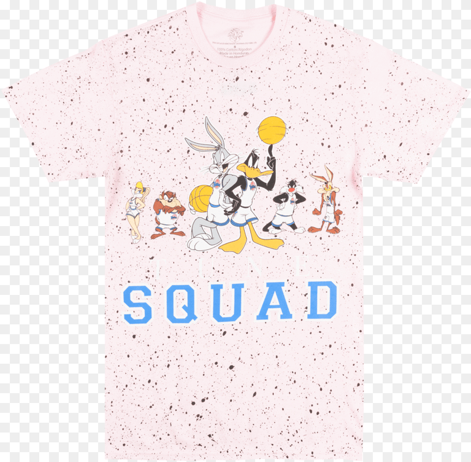 Looney Tunes Space Jam Tunes Squad T Shirt Pink Splatter, Clothing, T-shirt, Person Free Png